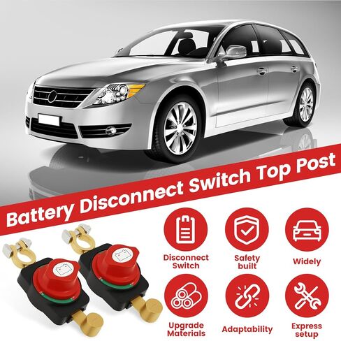 2 PCS Battery Disconnect Switch 12V-48V 275A, Waterproof Master Battery Cut Off Isolator Switch for Marine, Boat, RV, ATV, Car, Truck in Kuwait