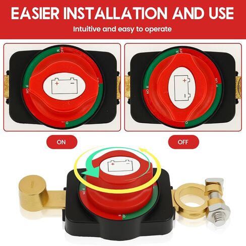 2 PCS Battery Disconnect Switch 12V-48V 275A, Waterproof Master Battery Cut Off Isolator Switch for Marine, Boat, RV, ATV, Car, Truck in Kuwait