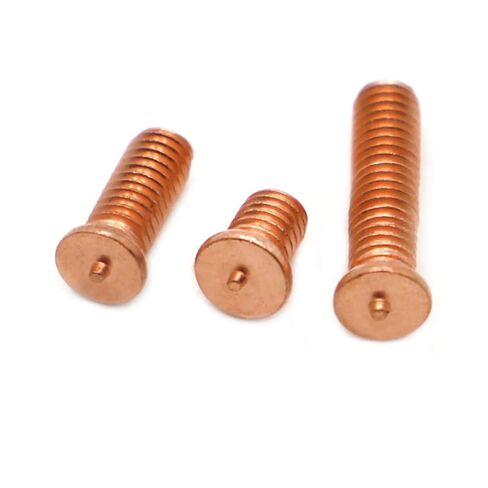 Weld Studs, M3 M4 M5 M6 M8 M10 Carbon Steel Copper Plated Stud Spot Welding Screw5mm, 2pcs(6mm,M6 10pcs) in Kuwait