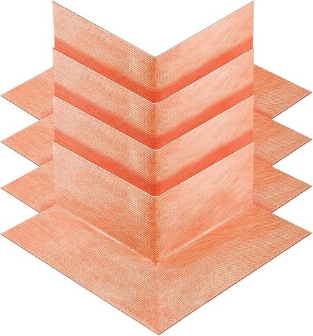 Waterproof Shower Corner Membrane 4/10 Pack, Seamless PE Bathtub Steam Room Sealing Tape, Orange 14X14cm For Interior Wall Floor Leak Proof(4pc Inside) in Kuwait