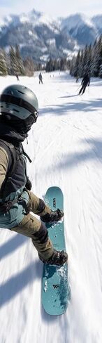 لوح التزلج على الجليد Vert Glacier - لوح التزلج الحر لجميع الجبال - قلب من خشب الحور مع سترينجر داخلي من ألياف الكربون - تصميم أزرق جليدي نظيف - Camber True Twin in Kuwait
