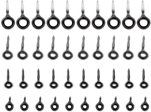 40 Pieces Stainless Steel Rod Fishing Rod Eye Fishing Rod Line Raft Rod with Ceramic Suitable for Rod Repair in Kuwait