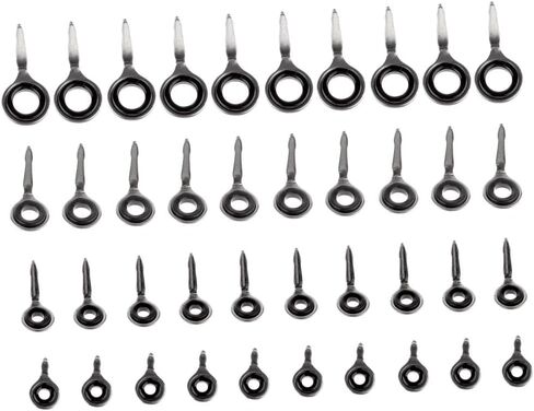 40 Pieces Stainless Steel Rod Fishing Rod Eye Fishing Rod Line Raft Rod with Ceramic Suitable for Rod Repair in Kuwait