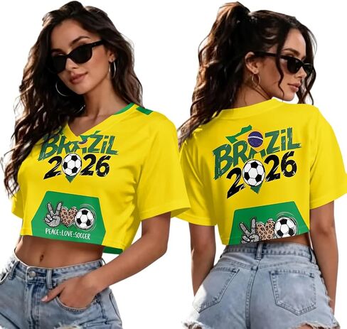 كأس العالم لكرة القدم قمصان 2026 المرأة قصيرة الأكمام Y2k المحاصيل القمم USA المكسيك جيرسي تنفس كرة القدم الجرافيك تيز in Kuwait