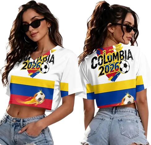 كأس العالم لكرة القدم قمصان 2026 المرأة قصيرة الأكمام Y2k المحاصيل القمم USA المكسيك جيرسي تنفس كرة القدم الجرافيك تيز in Kuwait