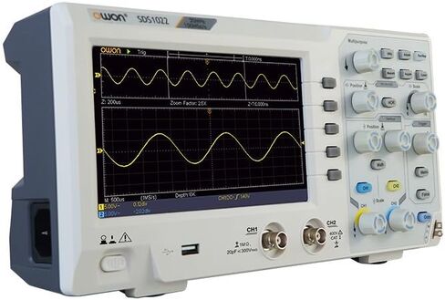OWON Technologies SDS1102 راسم ذبذبات التخزين الرقمي، قناة مزدوجة 100 ميجاهرتز 1GS/s، شاشة LCD مقاس 7 بوصات إدخال 800 × 480 بكسل in Kuwait