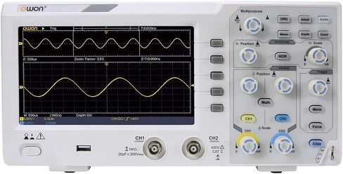 OWON Technologies SDS1102 راسم ذبذبات التخزين الرقمي، قناة مزدوجة 100 ميجاهرتز 1GS/s، شاشة LCD مقاس 7 بوصات إدخال 800 × 480 بكسل in Kuwait