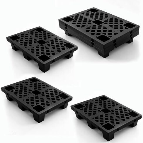 6 Pcs 23.6x15.7x3.9 in Plastic Pallets | Breathable Interlocking Grid Ventilation Pallet, Lightweight Waterproof Floor Pallets, for Basement, Garage, Kitchen in Kuwait