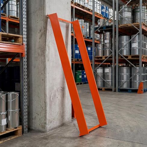 Zonon Pallet Rack Drum Cradle, 43 x 20-3/4 Inch Steel Cradle for 30 and 55 Gallon Drums, Fits 42 Inch Standard Pallet Industrial Storage Racks, Orange in Kuwait