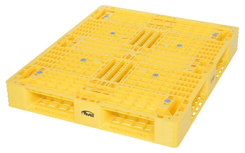 Vestil PLP2-4840-YELLOW High Density Polyethylene Pallet 39-3/8 In. x 47-3/8 In. x 6 In. 8000 Lb. Capacity Yellow in Kuwait