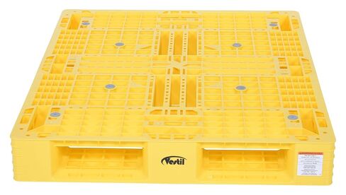 Vestil PLP2-4840-YELLOW High Density Polyethylene Pallet 39-3/8 In. x 47-3/8 In. x 6 In. 8000 Lb. Capacity Yellow in Kuwait