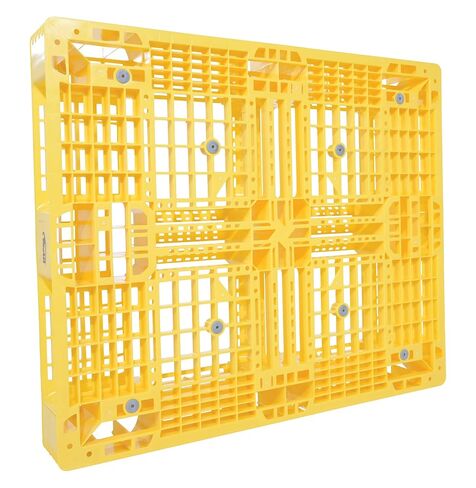 Vestil PLP2-4840-YELLOW High Density Polyethylene Pallet 39-3/8 In. x 47-3/8 In. x 6 In. 8000 Lb. Capacity Yellow in Kuwait