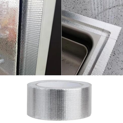 Aluminum Foil Tape - 2 Inch X 66 Feet, 5.91 Mil Thick Fiberglass Reinforced High Temperature Heat Shield Tape for HVAC, Hose and Auto Use in Kuwait