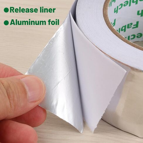Aluminum Foil Tape,3.2mil Thick, 4 Inch Wide x 55 Yards (165ft), Heavy Duty Waterproof & High Temperature Resistant, for HVAC Duct Sealing, Metal Repair & Insulation in Kuwait