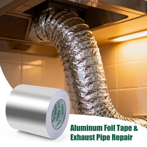 Aluminum Foil Tape,3.2mil Thick, 4 Inch Wide x 55 Yards (165ft), Heavy Duty Waterproof & High Temperature Resistant, for HVAC Duct Sealing, Metal Repair & Insulation in Kuwait