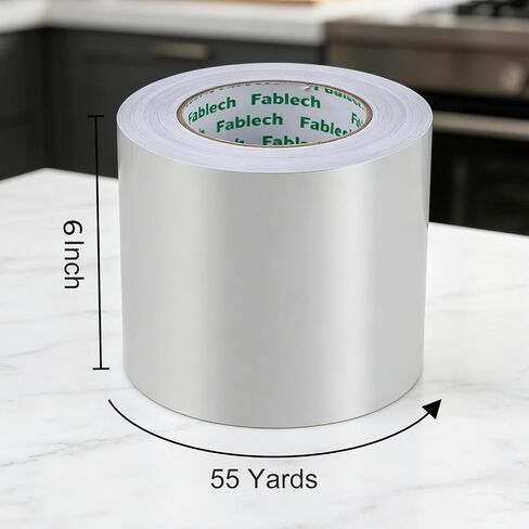 Aluminum Foil Tape,3.2mil Thick, 4 Inch Wide x 55 Yards (165ft), Heavy Duty Waterproof & High Temperature Resistant, for HVAC Duct Sealing, Metal Repair & Insulation in Kuwait