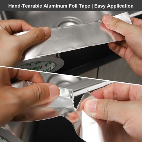Aluminum Foil Tape,3.2mil Thick, 4 Inch Wide x 55 Yards (165ft), Heavy Duty Waterproof & High Temperature Resistant, for HVAC Duct Sealing, Metal Repair & Insulation in Kuwait