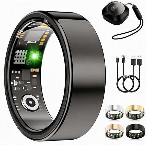 Smart Ring No Subscription 50M Waterproof Health Tracker (Gold,8) in Kuwait