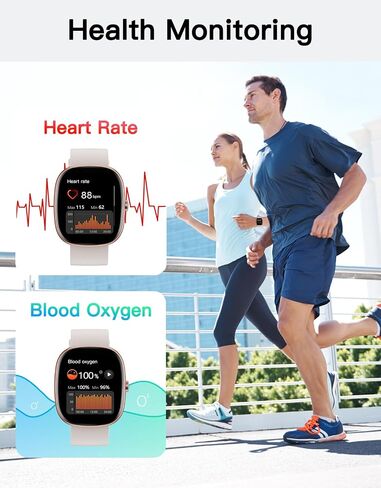 Fitness Tracker with Call Function, 1.85" Fitness Watch for Women and Men, 24/7 Heart Rate & Blood Oxygen Monitor, Sleep Tracker, 100+ Sport Modes, IP68 Waterproof (Starlight) in Kuwait