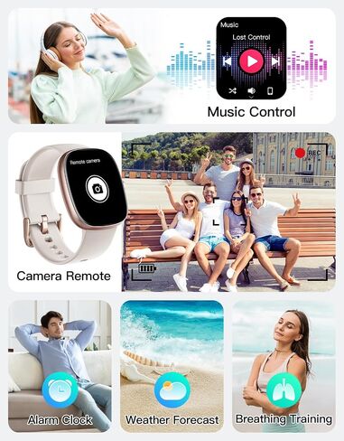 Fitness Tracker with Call Function, 1.85" Fitness Watch for Women and Men, 24/7 Heart Rate & Blood Oxygen Monitor, Sleep Tracker, 100+ Sport Modes, IP68 Waterproof (Starlight) in Kuwait