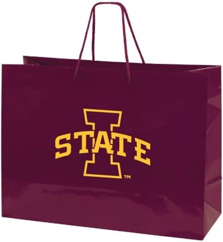 Iowa State Cyclones Luxe Large Gift Bag, 16" X 12" X 6", Burgundy in Kuwait