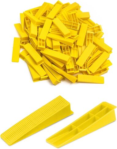Tile Leveling System Wedges, 300pcs Reusable Tile Leveler Wedges for 1/8",1/12",1/16", 1/32" Spacers and Tile Leveling System Clips, Tile Leveler Tools for Wall/Floor Tile & Stone Installation(Yellow) in Kuwait