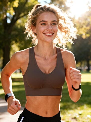 Seamless Sports Bra 3-Pack for Women – Wire-Free, Deep V-Neck, Wide Straps for Yoga, Running(Black+Coffee+Purple S) in Kuwait