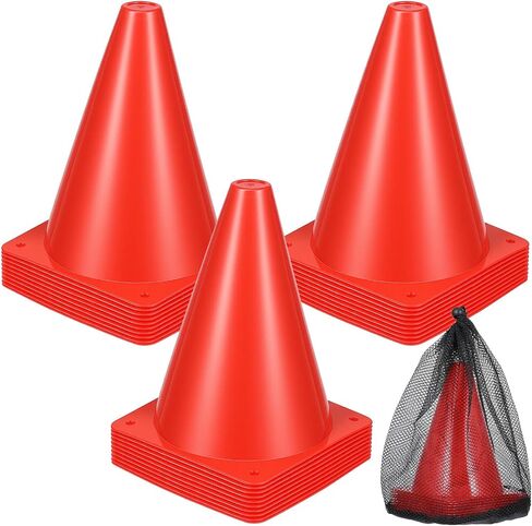 30 Pack 7 Inch Plastic Traffic Cones Sports Training Agility Marker Mini Cones for Soccer, Skating, Football, Basketball, Indoor and Outdoor Games Sports Practice Equipment in Kuwait