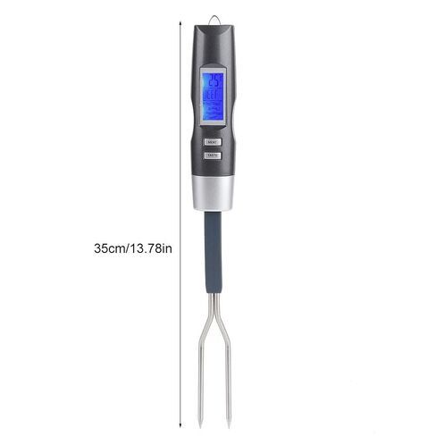 304 شوكة ميزان حرارة اللحوم الرقمية LCD من الفولاذ المقاوم للصدأ مع شاشة LCD قياس دقيق لدرجة الحرارة لشوكة الشواية مثالية لمحبي الشواء in Kuwait