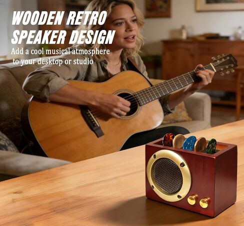 Wooden Guitar Pick Holder Case Guitar Picks Box Single Collectible Plectrum Guitar Display Case Concert Souvenirs Keepsake Display Box Gift for Guitar Players Music Lovers (WOODEN) in Kuwait