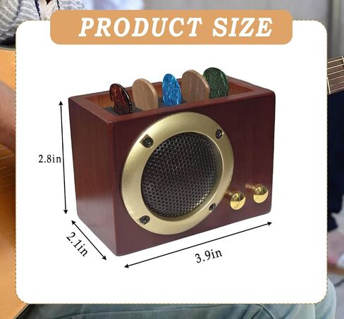 Wooden Guitar Pick Holder Case Guitar Picks Box Single Collectible Plectrum Guitar Display Case Concert Souvenirs Keepsake Display Box Gift for Guitar Players Music Lovers (WOODEN) in Kuwait
