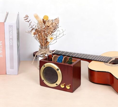 Wooden Guitar Pick Holder Case Guitar Picks Box Single Collectible Plectrum Guitar Display Case Concert Souvenirs Keepsake Display Box Gift for Guitar Players Music Lovers (WOODEN) in Kuwait
