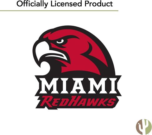 ربطة عنق جامعة Desert Cactus Miami University MU Ohio RedHawks 100% بوليستر مع شعار، مرخصة رسميًا in Kuwait