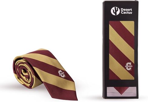 Desert Cactus College of Charleston Neck Tie CofC Cougars 100% Polyester Necktie with Logo, Officially Licensed (Style A) in Kuwait