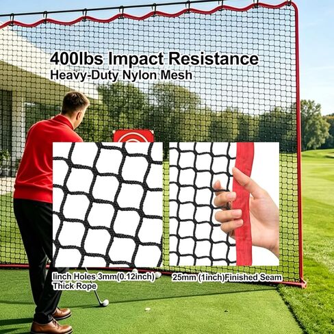 شبكة تدريب جولف شديدة التحمل مقاس 10 × 10 أقدام، شبكة ضرب متعددة الرياضات وشبكة حاجز للتدريب في الفناء الخلفي والجراج، مثالية للجولف والبيسبول والكرة اللينة والهوكي وكرة القدم والأنشطة الرياضية الأخرى in Kuwait