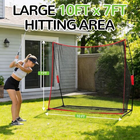 Elevon Golf Practice Hitting Net 10x7ft, Heavy Duty Training Net for Backyard Driving Range & Indoor Swing Practice, Home Golf Equipment for Training in Kuwait