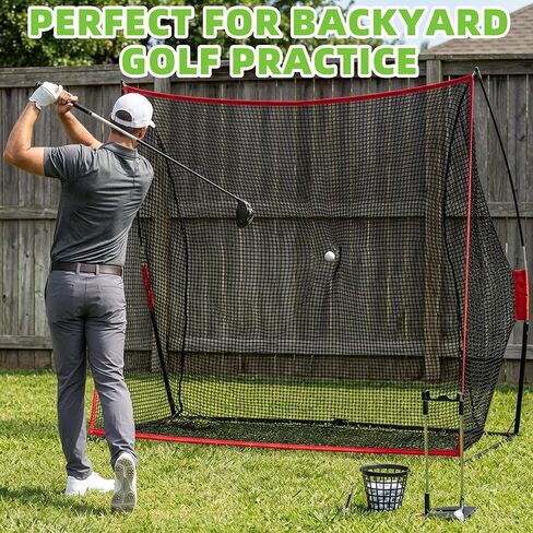 Elevon Golf Practice Hitting Net 10x7ft, Heavy Duty Training Net for Backyard Driving Range & Indoor Swing Practice, Home Golf Equipment for Training in Kuwait