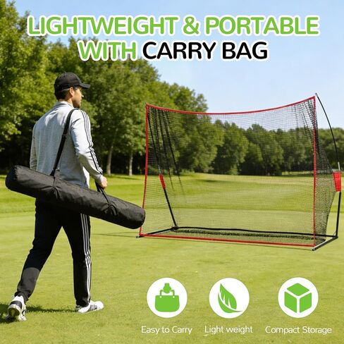 Elevon Golf Practice Hitting Net 10x7ft, Heavy Duty Training Net for Backyard Driving Range & Indoor Swing Practice, Home Golf Equipment for Training in Kuwait