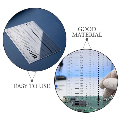 Operitacx 2PCS High Precision Defect Detection Ruler, Transparent Crack Gauge for Spot Diameter and Line Measurement, Multipurpose Inspection Tool in Kuwait