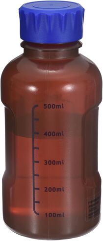 PATIKIL 125ml Reagent Bottle, Graduated Storage Bottles PP Plastic with Blue Screw Cap Comfortable Hand Shake Temperature Resistance for Lab Media Water Reagent Liquids, Brown in Kuwait