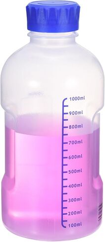 PATIKIL 125ml Reagent Bottle, Graduated Storage Bottles PP Plastic with Blue Screw Cap Comfortable Hand Shake Temperature Resistance for Lab Media Water Reagent Liquids, Brown in Kuwait