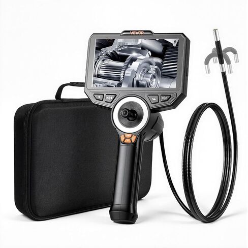 VEVOR 4-Way Articulating Borescope with Light, True 1080P HD Industrial Endoscope Inspection Camera with Articulated Probe, Flexible Snake Scope Cam for Wall Automotive Engine Inspect-4.9FT in Kuwait