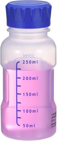 PATIKIL 125ml Reagent Bottle, Graduated Storage Bottles PP Plastic with Blue Screw Cap Comfortable Hand Shake Temperature Resistance for Lab Media Water Reagent Liquids, Brown in Kuwait