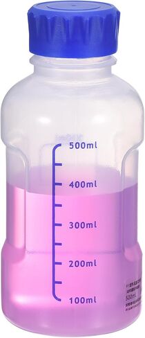 PATIKIL 125ml Reagent Bottle, Graduated Storage Bottles PP Plastic with Blue Screw Cap Comfortable Hand Shake Temperature Resistance for Lab Media Water Reagent Liquids, Brown in Kuwait