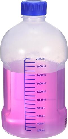PATIKIL 125ml Reagent Bottle, Graduated Storage Bottles PP Plastic with Blue Screw Cap Comfortable Hand Shake Temperature Resistance for Lab Media Water Reagent Liquids, Brown in Kuwait