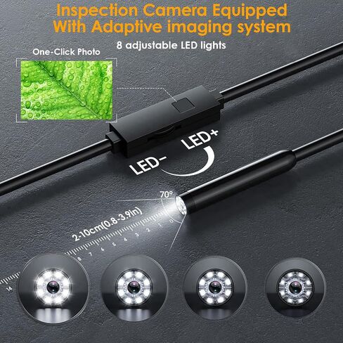 1920P HD Endoscope Camera with Light, IP67 Waterproof Borescope Snake Camera Semi-Rigid Sewer Camera 8 LED Inspection Endoscope Camera for iPhone Android Automotive Pipe, 16.4FT Single Lens in Kuwait