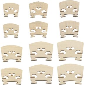 Murtenze 12 Pack Violin Bridge, 4/4 3/4 1/2 1/4 1/8 1/16 Full Size Maple Fitted Violin Bridges Replacements Parts in Kuwait
