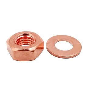 M6 Copper Hexagon Nuts Flat Washers 10-Sets Metric Thread C11000 (M6) in Kuwait