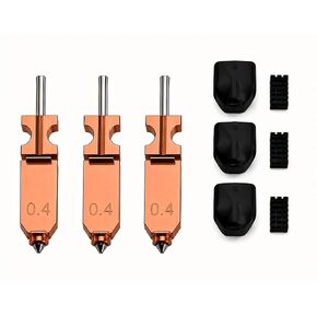 Upgraded AD5X Nozzle 0.4mm, AD5X Nozzle Set-All Metal Hotend Extruder Printhead,2PCS with 2 Cleaning Brushes & Silicone Socks, Integrated Heater Block in Kuwait