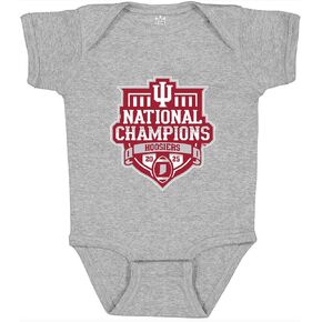 Little King NCAA Indiana Hoosiers 2025 NCAA National Champions Knobby رومبير للرضع - مقاسات 0-3 6M 12M 18M 24M in Kuwait
